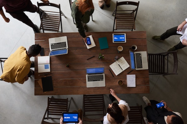 Laptops on a table